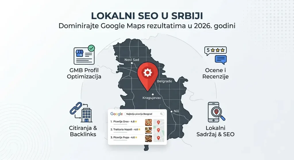Lokalni SEO u Srbiji u 2026. godini, optimizacija za Google Maps, povećanje vidljivosti lokalnog biznisa i privlačenje više klijenata