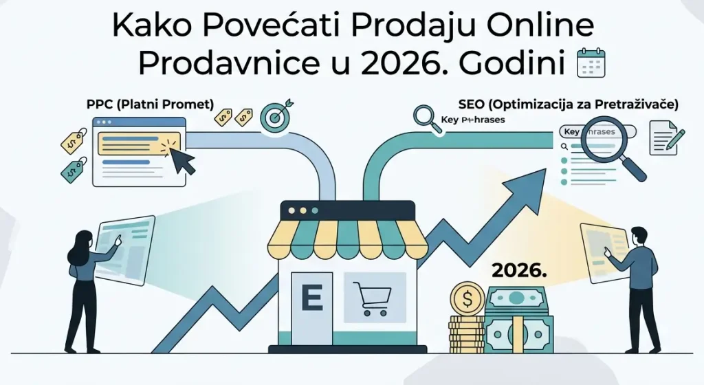 Strategije za povećanje prodaje online prodavnice u 2026. godini, optimizacija konverzija, korisničkog iskustva i digitalnog marketinga