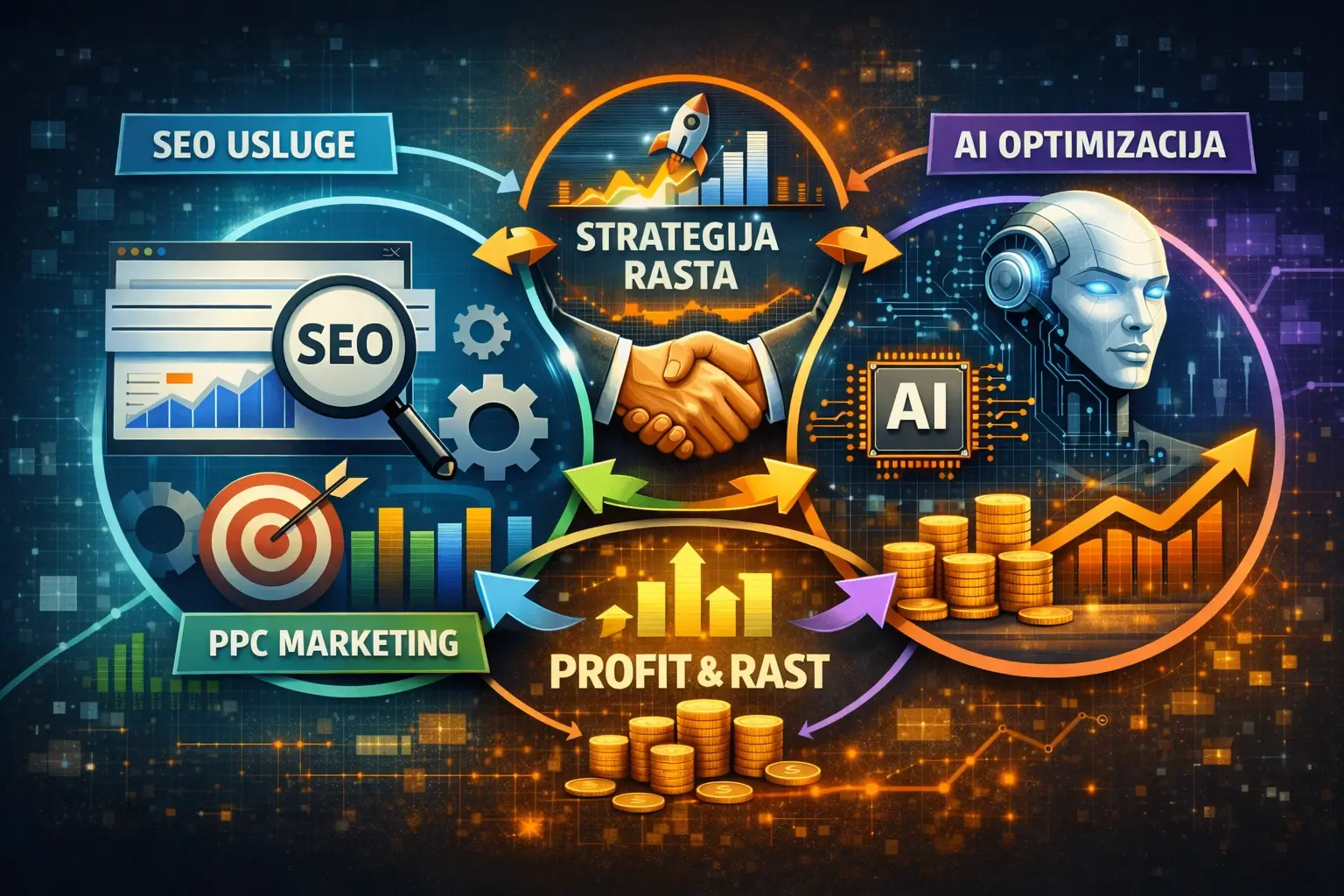 SEO usluge, PPC marketing i AI optimizacija sajta kao strategija za veći online rast i vidljivost