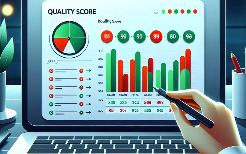 Google Ads Quality Score prikaz po ključnim rečima u Google Ads interfejsu