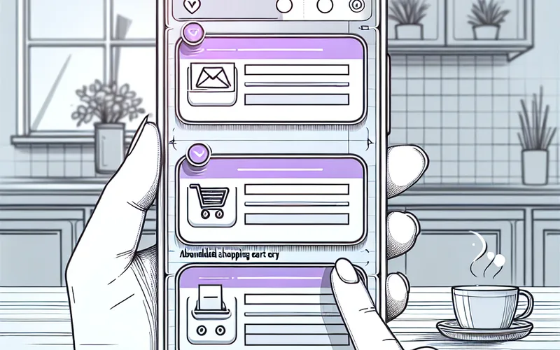 Email sekvenca za oporavak napuštene korpe Automatski email podsetnici za napuštenu korpu prikazani na mobilnom telefonu