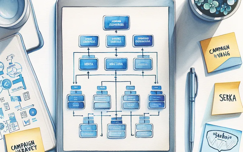 Dijagram strukture TikTok Ads Managera sa tri nivoa za tiktok ads srbija kampanju