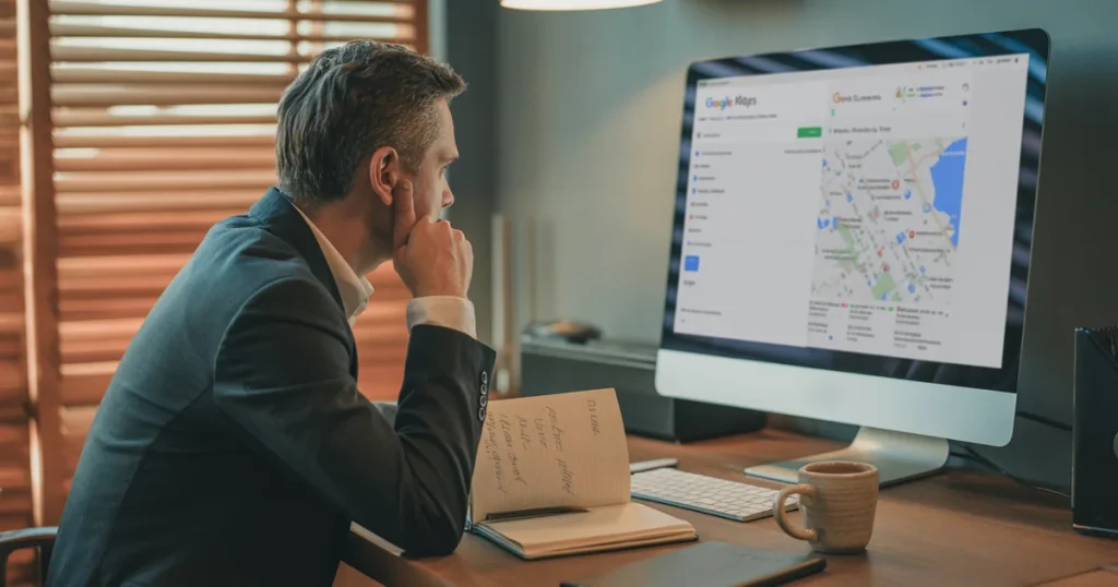 Vlasnik firme optimizuje Google My Business profil u Novom Sadu