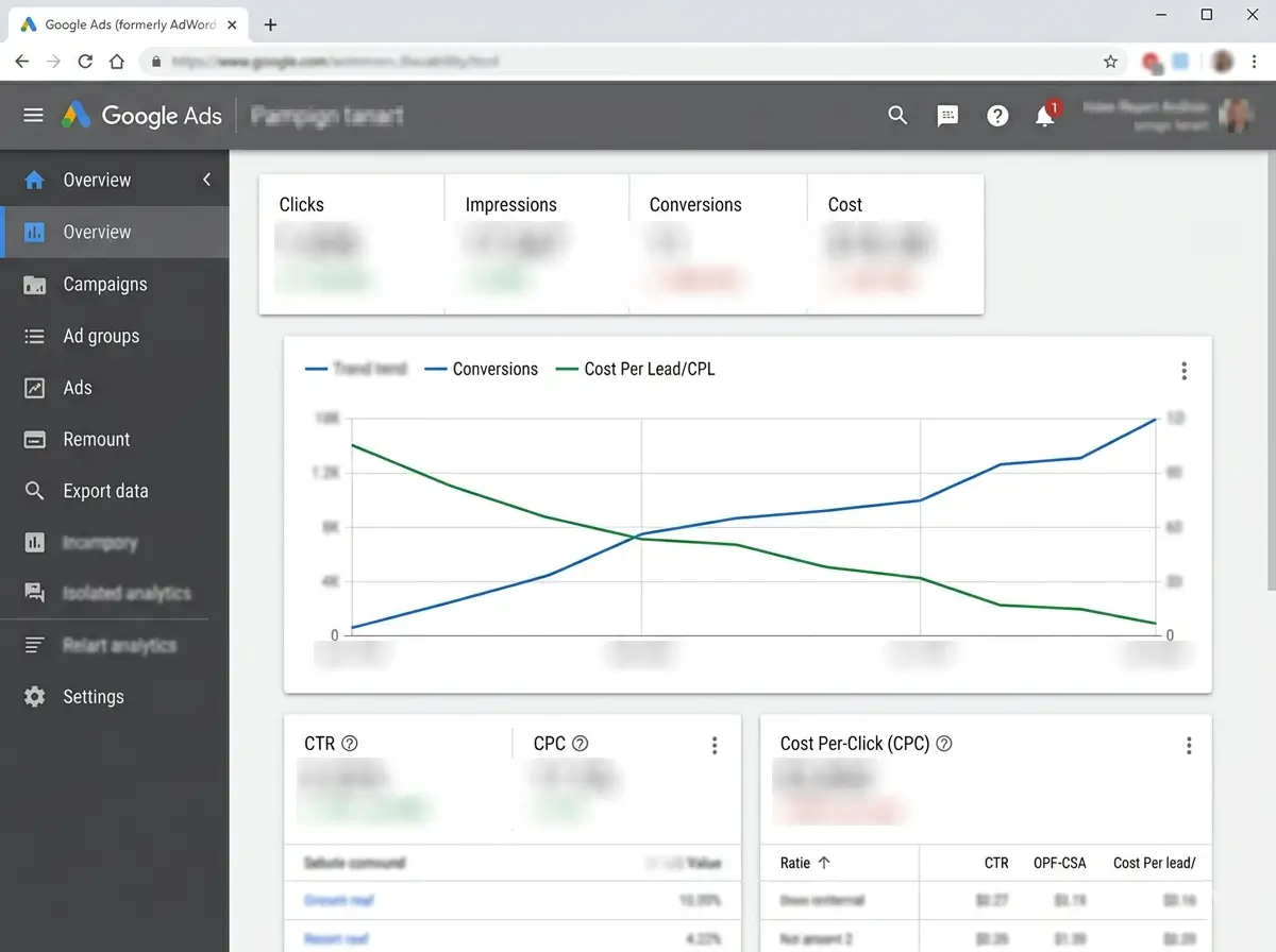 Optimizacija Google Ads kampanja i rast ključnih performansi kao što su CTR, CPC i konverzije