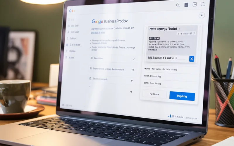 Verifikacija GBP profila za Niš Lokalni SEO Niš: verifikacija Google Business profila na ekranu laptopa