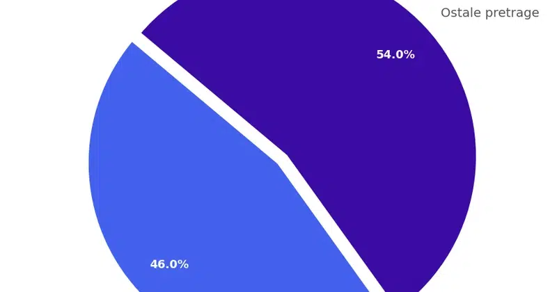Raspodela Google pretraga po nameri korisnika Kružni grafikon koji prikazuje da 46% svih Google pretraga ima lokalnu nameru, dok 54% čine ostale pretrage