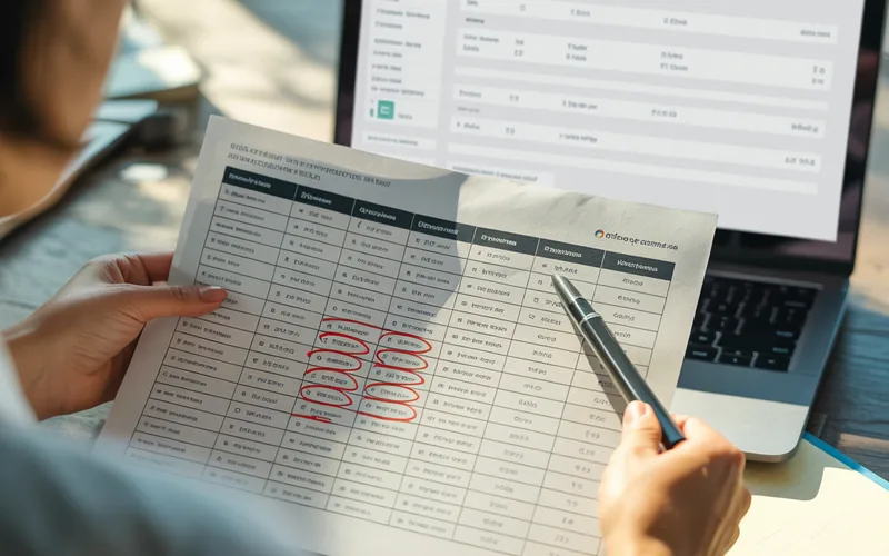 Označavanje NAP grešaka u auditu Audit NAP nekonzistentnosti u tabelarnom pregledu za lokalni SEO